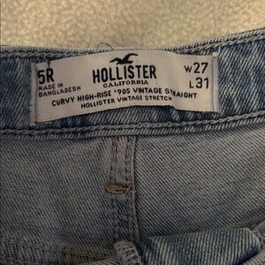 Hollister Light Blue High-Rise Straight Jeans